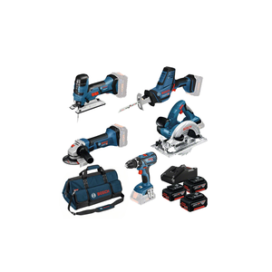 PACK 5 OUTILS 18V GSR/GST/GWS/GKS/GSA +3 BAT 4AH +CHARGEUR +SAC BOSCH